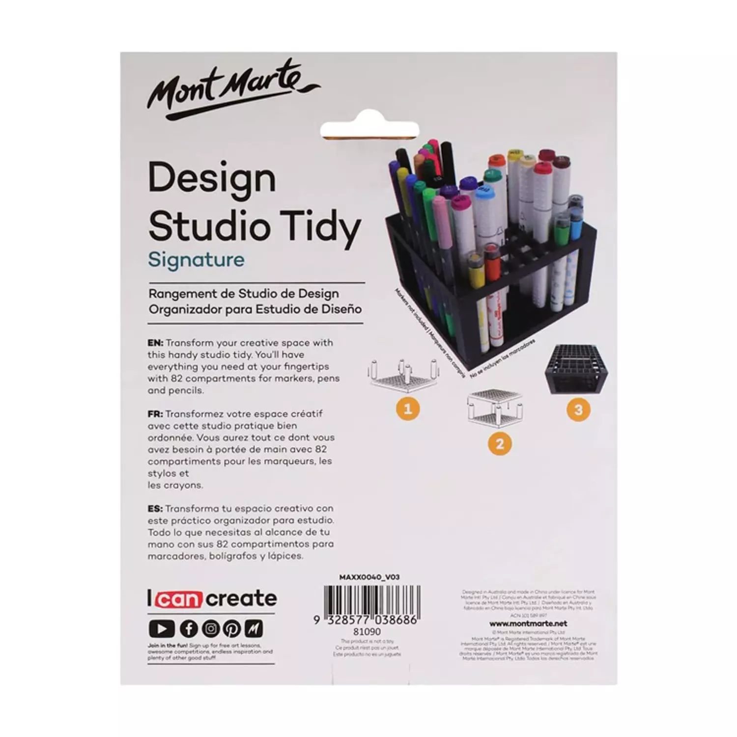 Mont Marte Studio Tidy 82 holes - Brush stand 4
