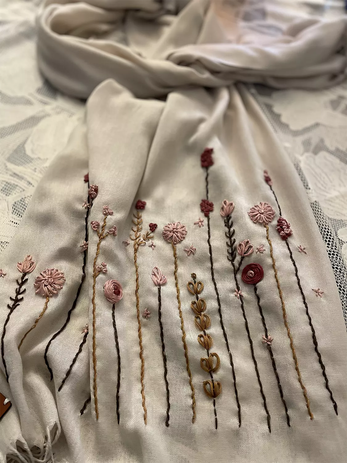 Flowered Retreat Shawl image