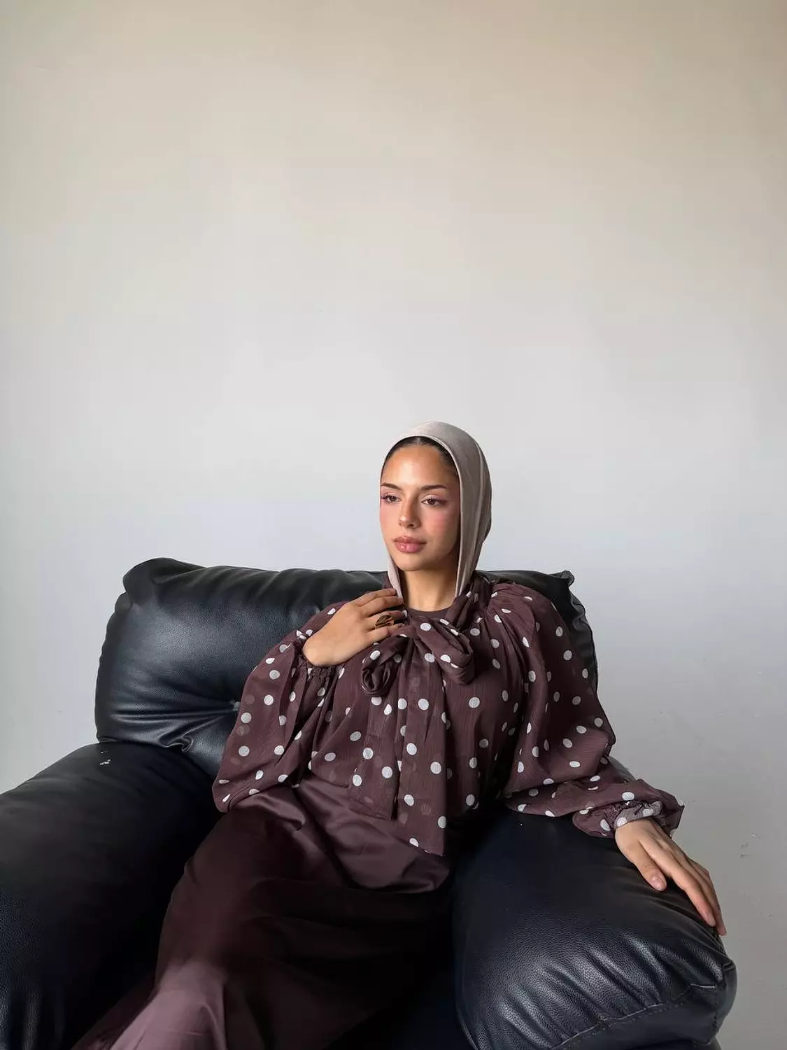 Polka dots blouse chiffon