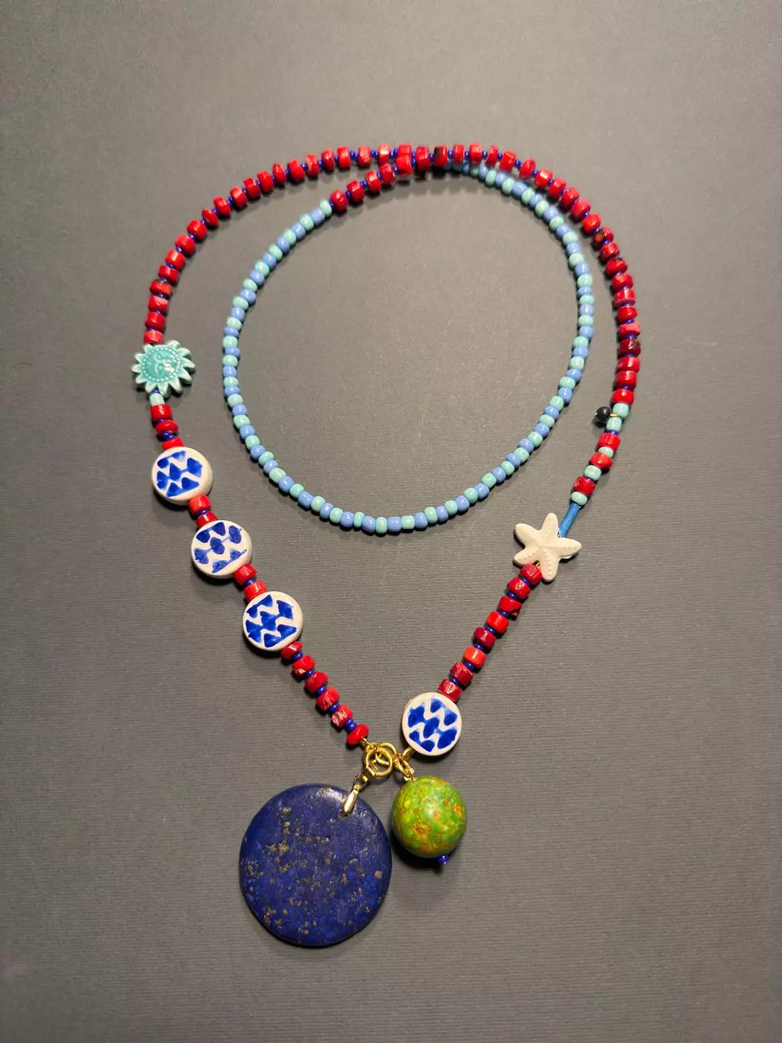 Long Gemstones Necklace 3