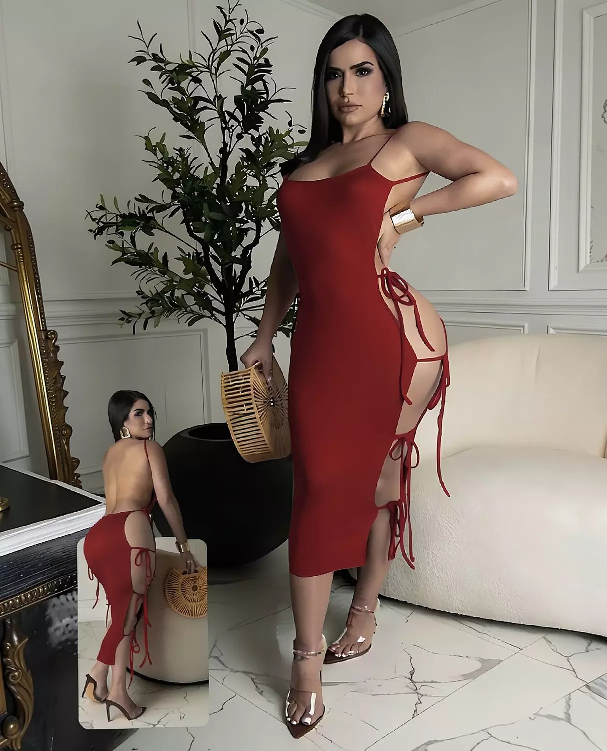 Lace-Up Side Dress image