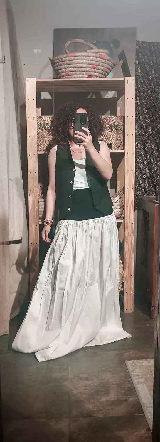 Black *white cotton and poplin skirt 3