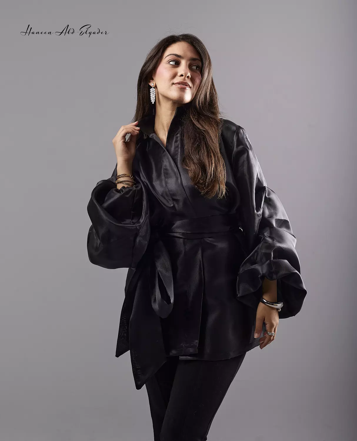 Black organza blouse image