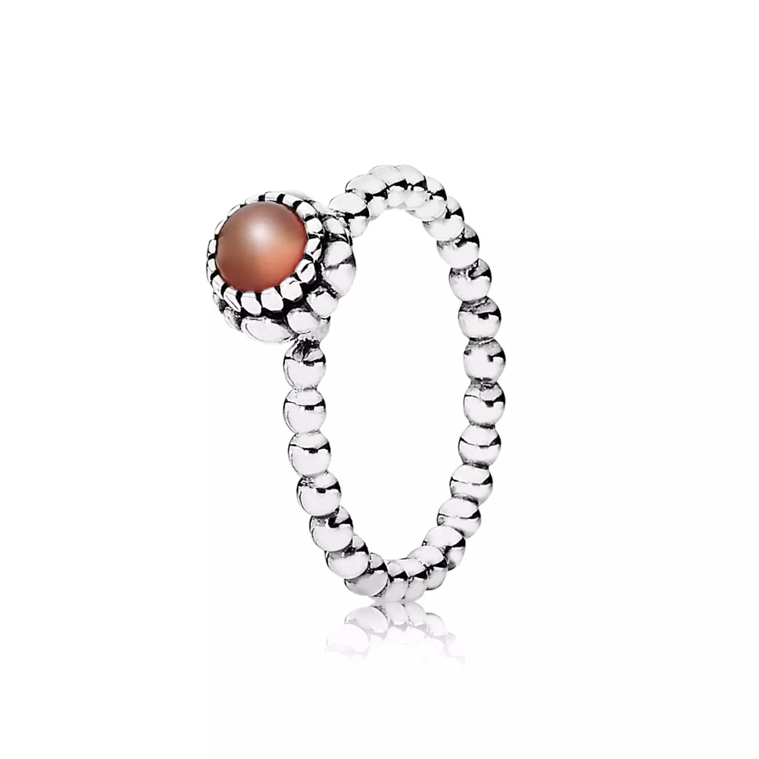 Silver ring, birthstone-July, carnelian