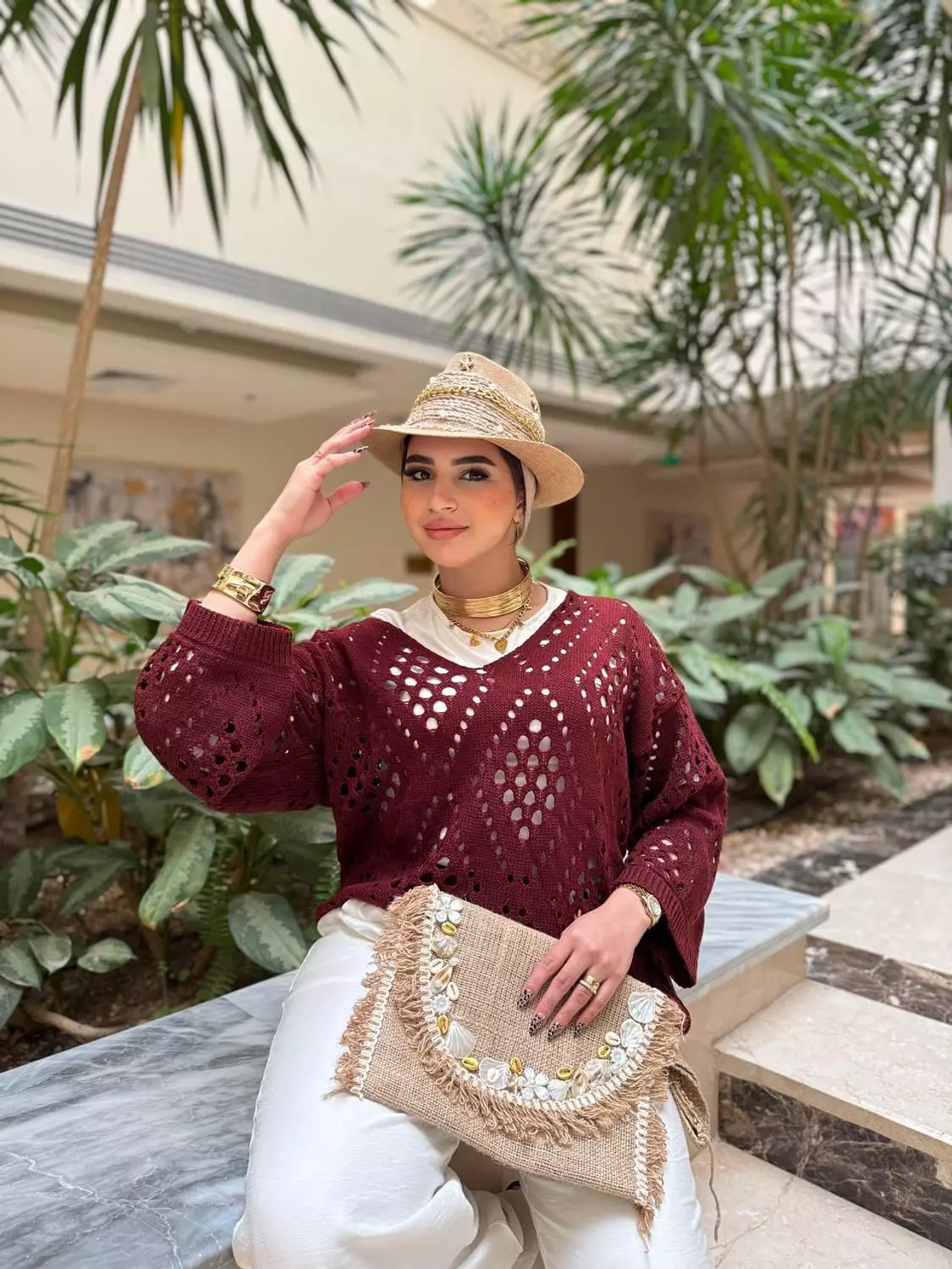 Mesh knitted blouse 7