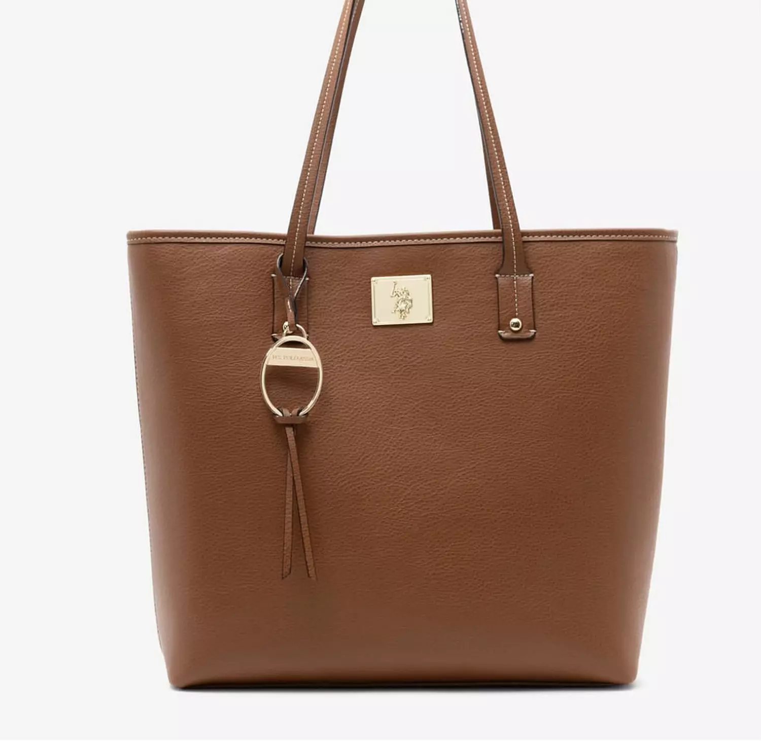 U.S. Polo Assn. Classic Brown Tote – Gold Logo Accent 2