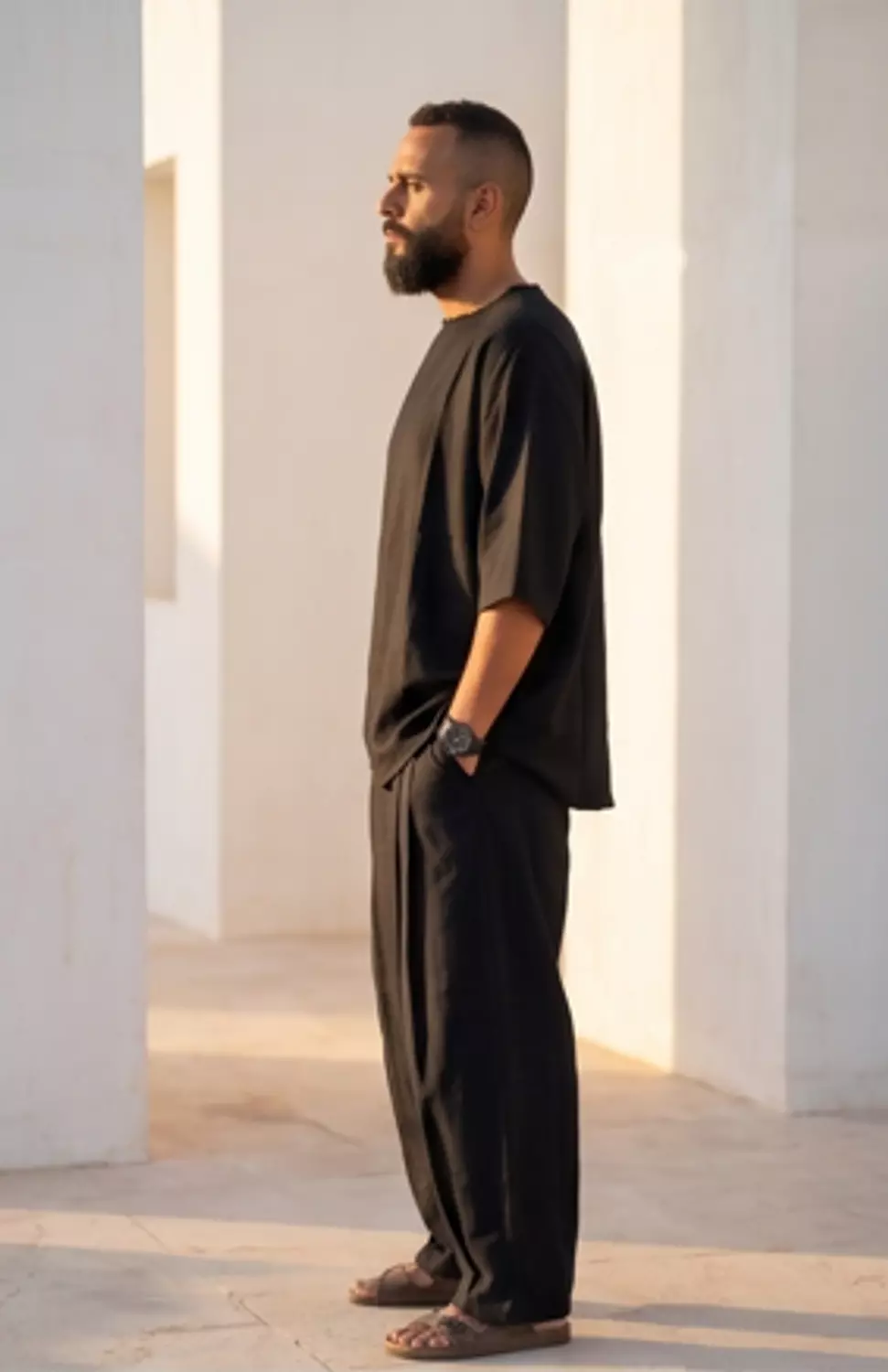 flowy wide leg ritual linen pants - Black 2