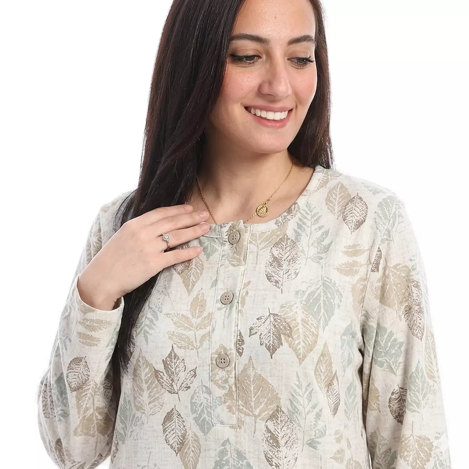 Women Summer Nightgown - 2484 - Beige - 1 2