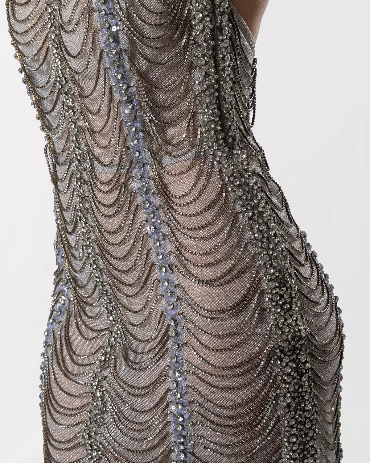 Dazzling Silver Wave Dress 3