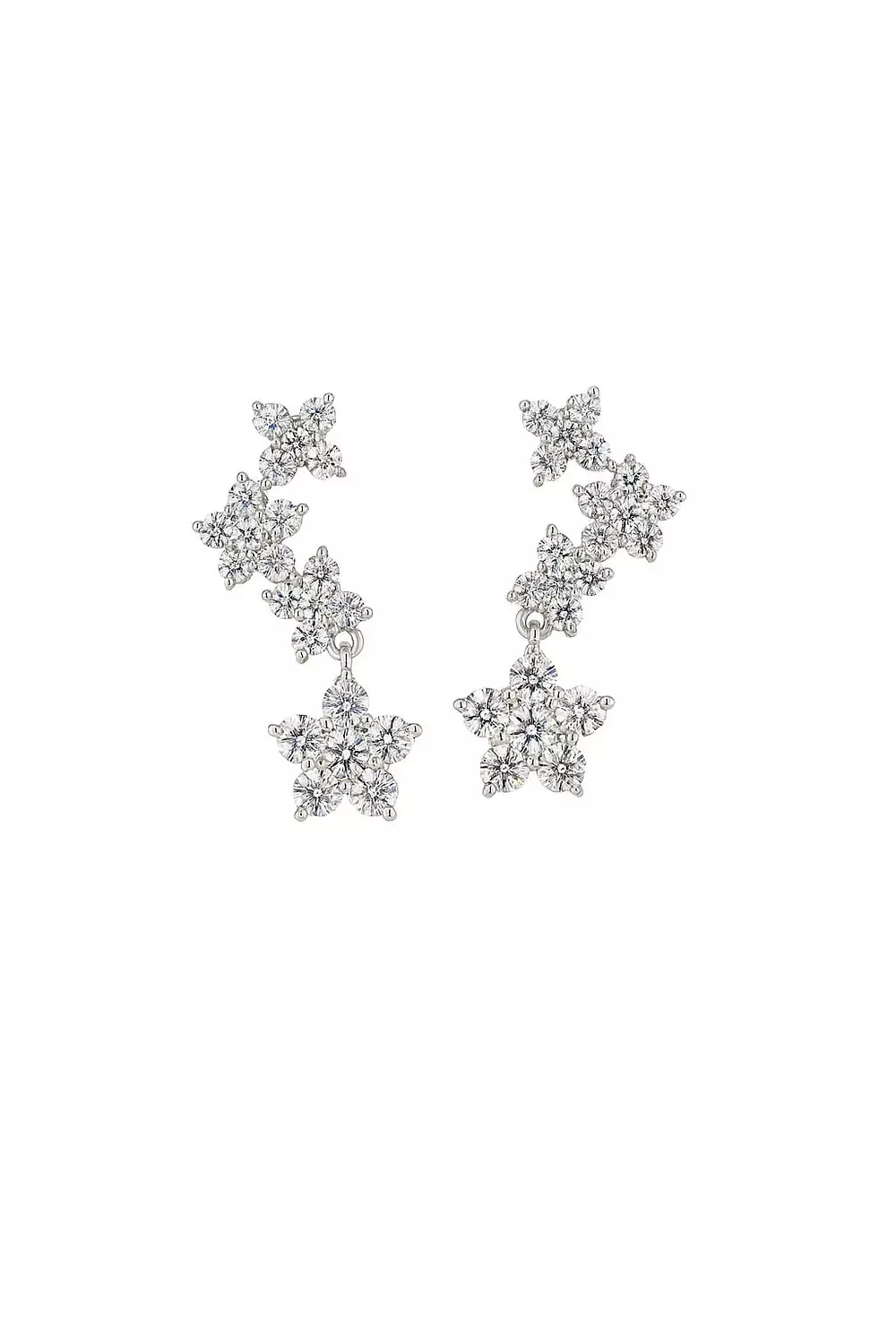 Silver Earrings Flower 1