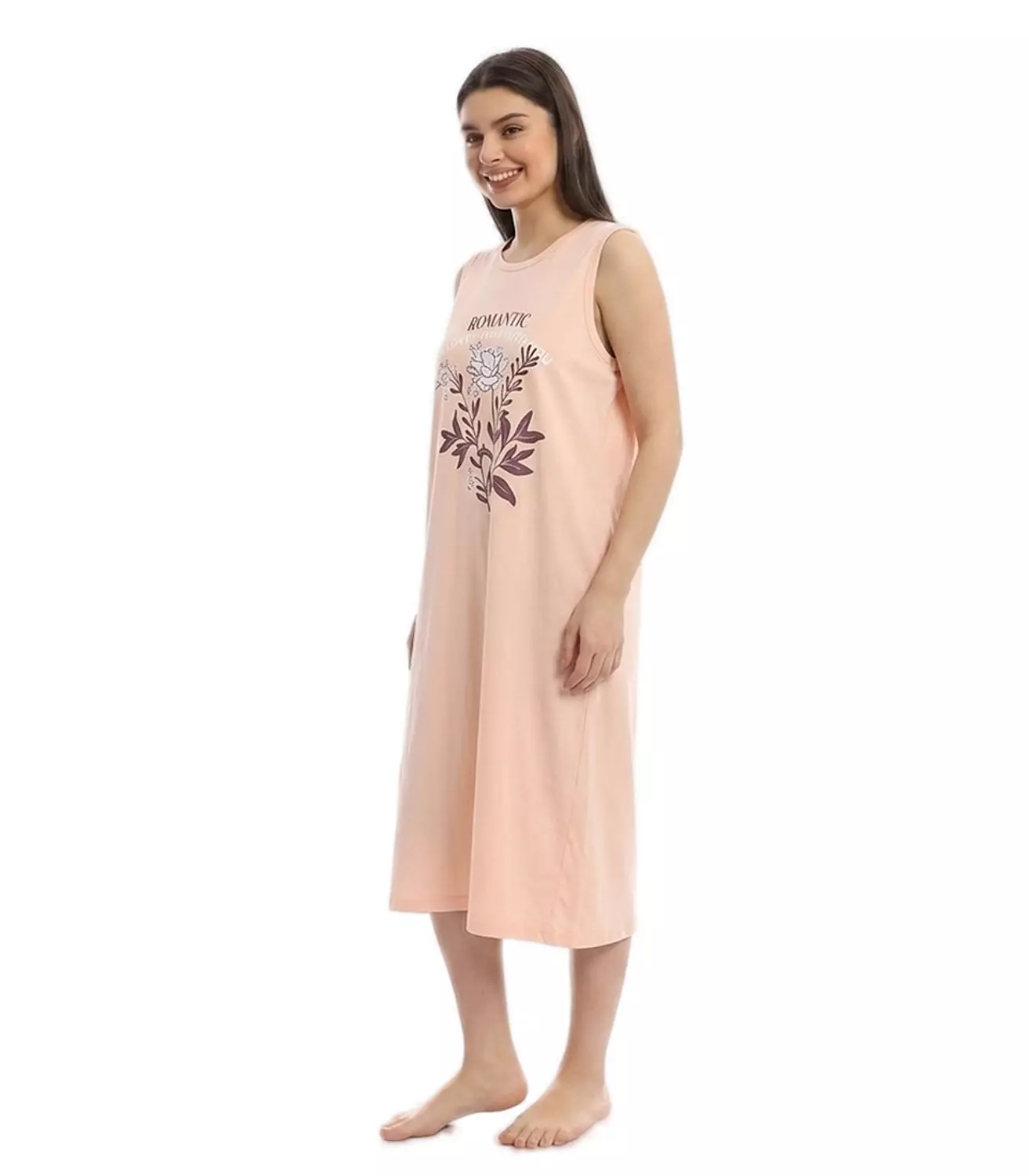 Women Nightgown Printed - 2477 - Light Orange 2