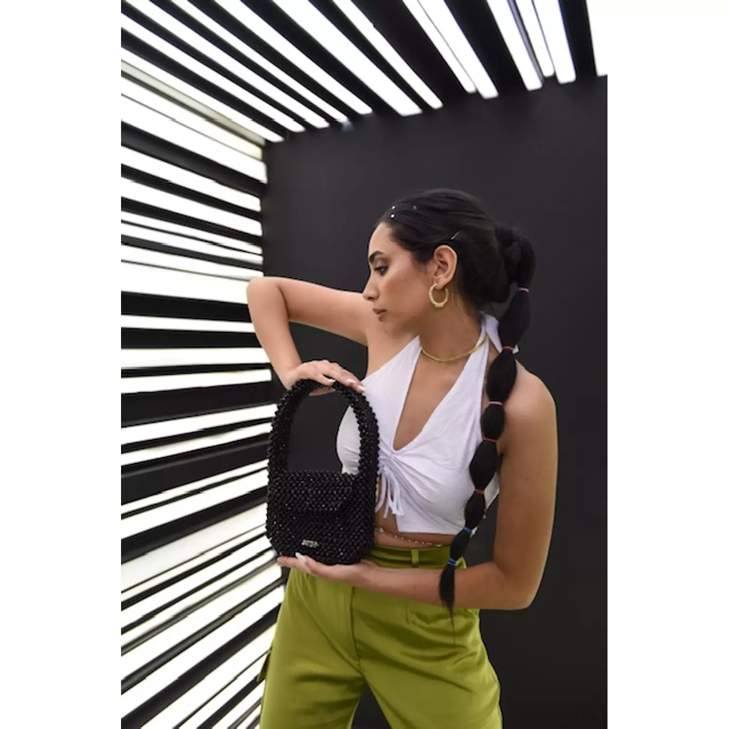 BLACK beads bag 1