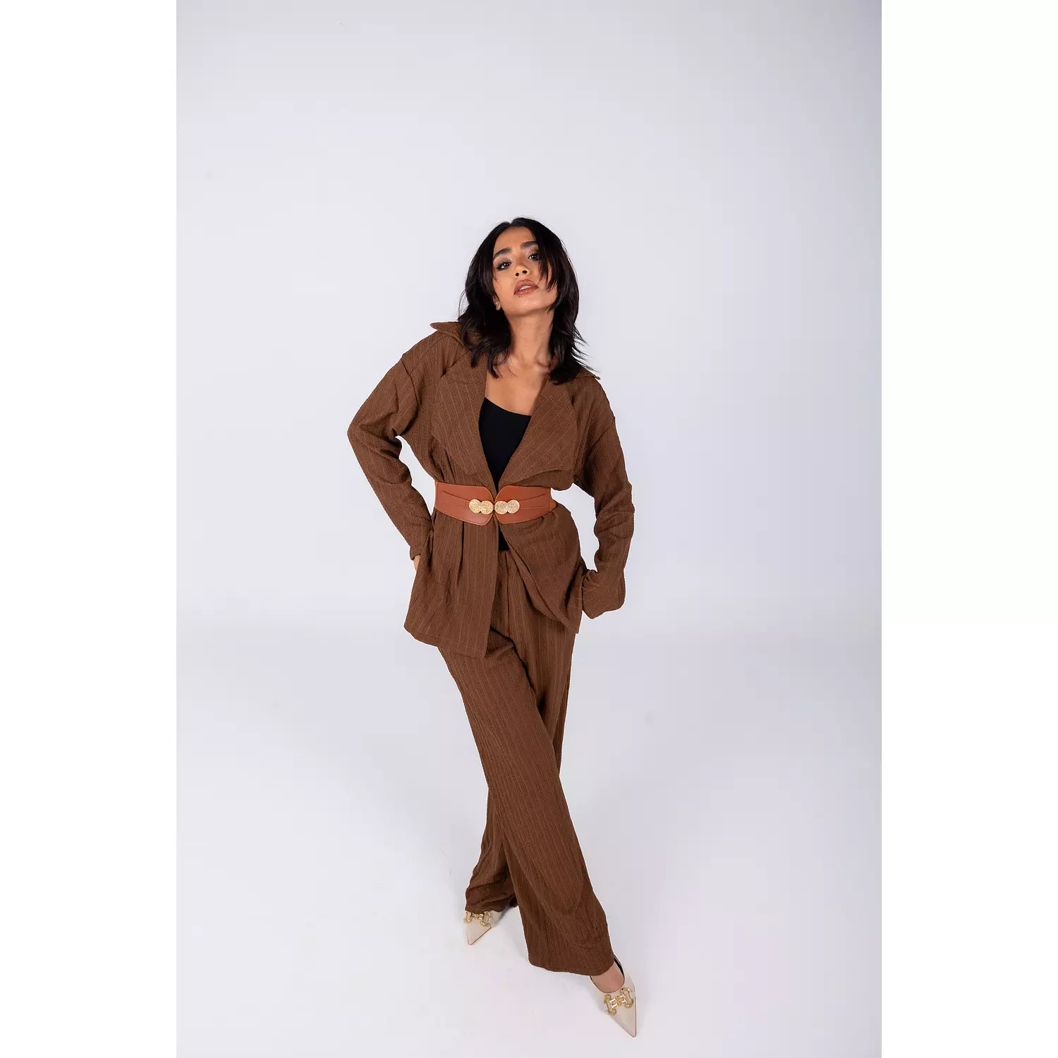 Brown Tricot Summer Set  image
