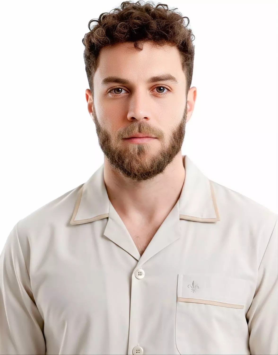 Men's Classic Long Sleeve Pajamas Set - 2454 - Light olive hover image