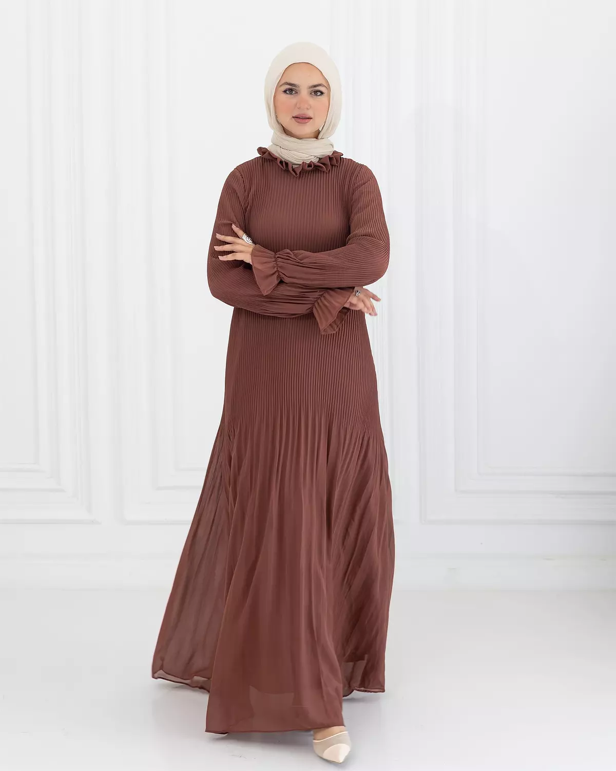 Chiffon Pleated Dress | Havan 4