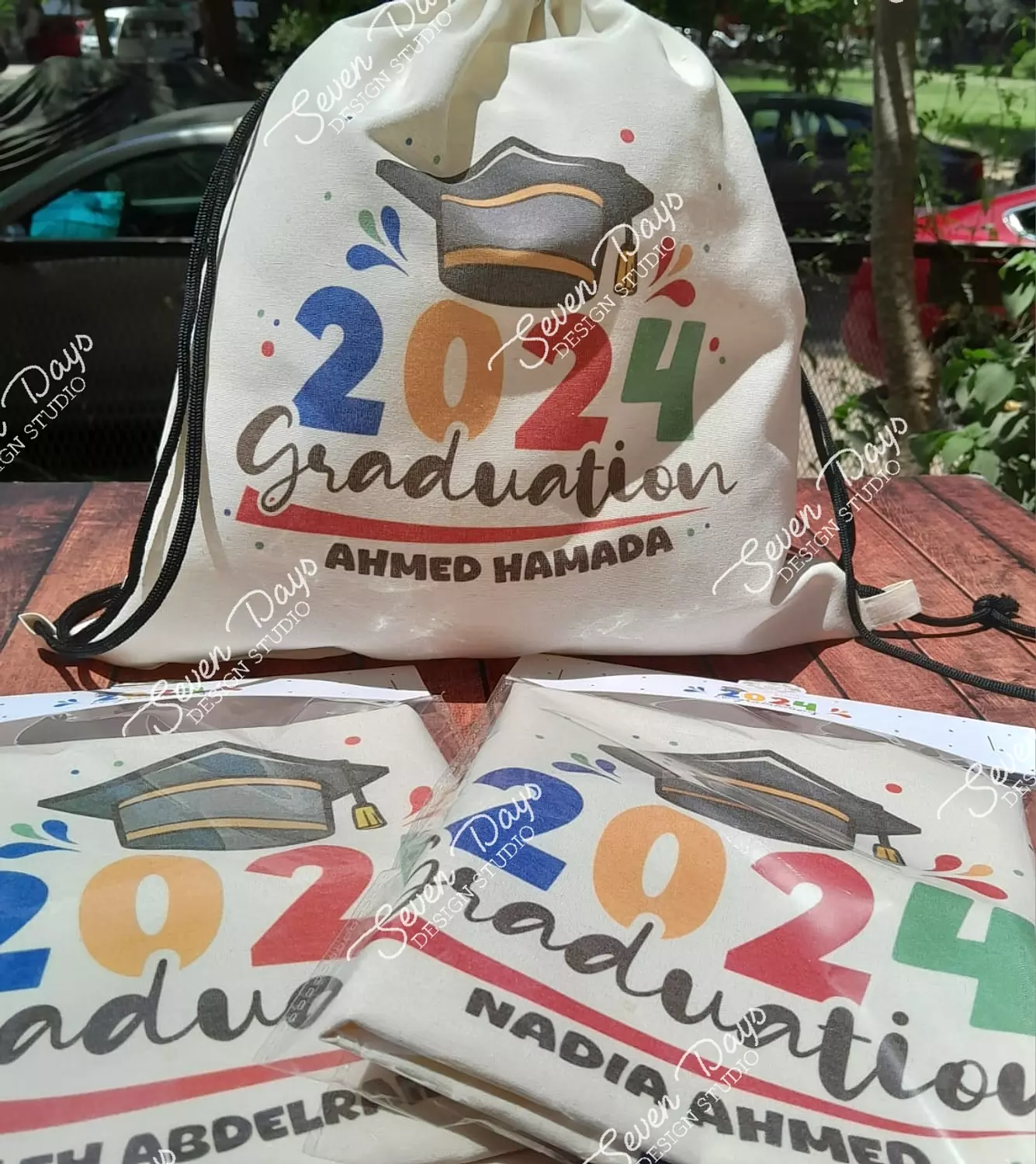 Graduation Cap Drawstring Bag | Seven Days Design Studio