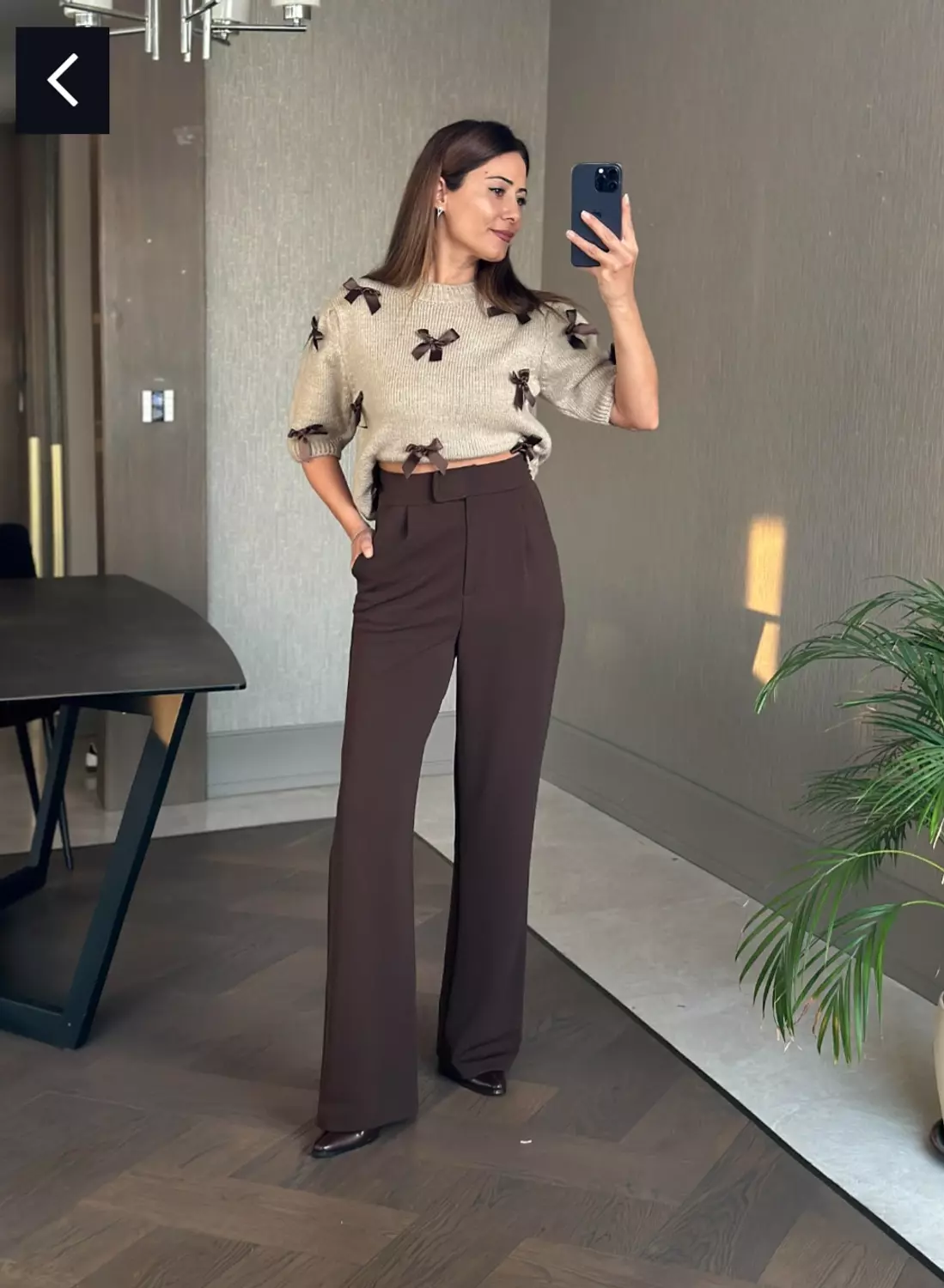 Chocolate Brown Stitch Pants  image