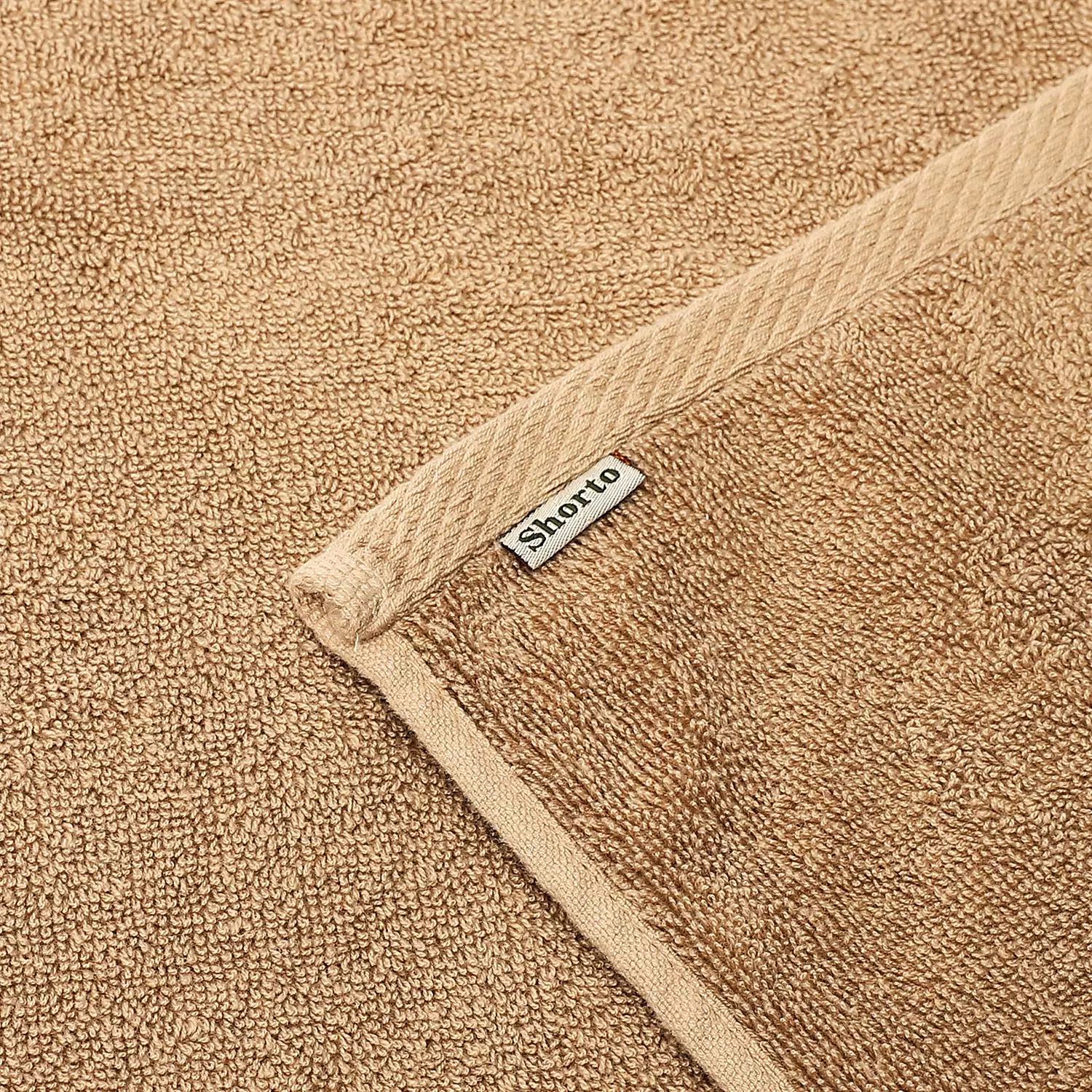Shorto Towel Plain Made From 100% Cotton - 2627 - Dark Beige 2