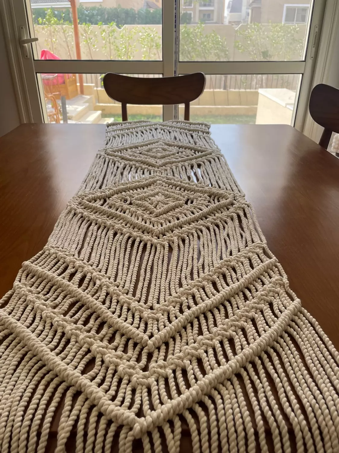 Cotton Macrame Double Diamond Runner    4