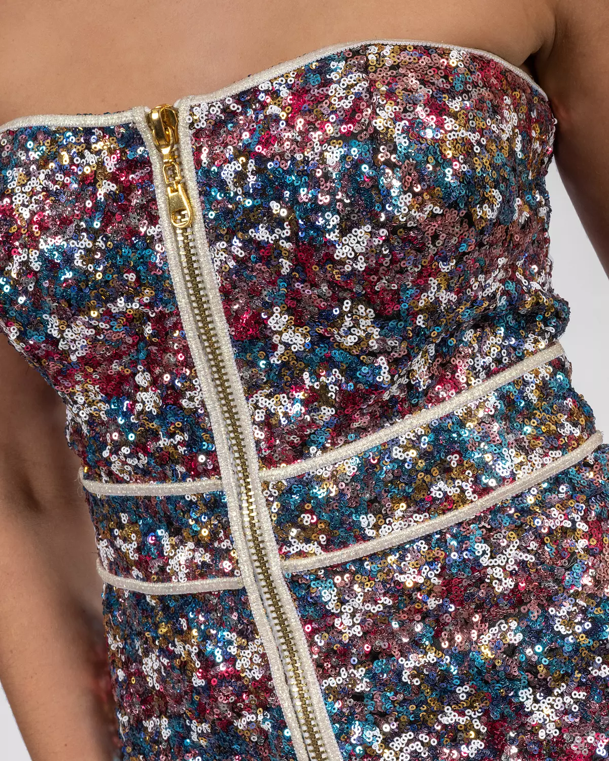 Luxurious Multi-colored Feathered Dress 8