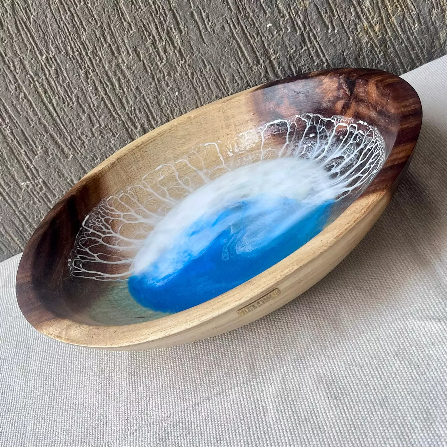 Sea light wooden bowl hover image