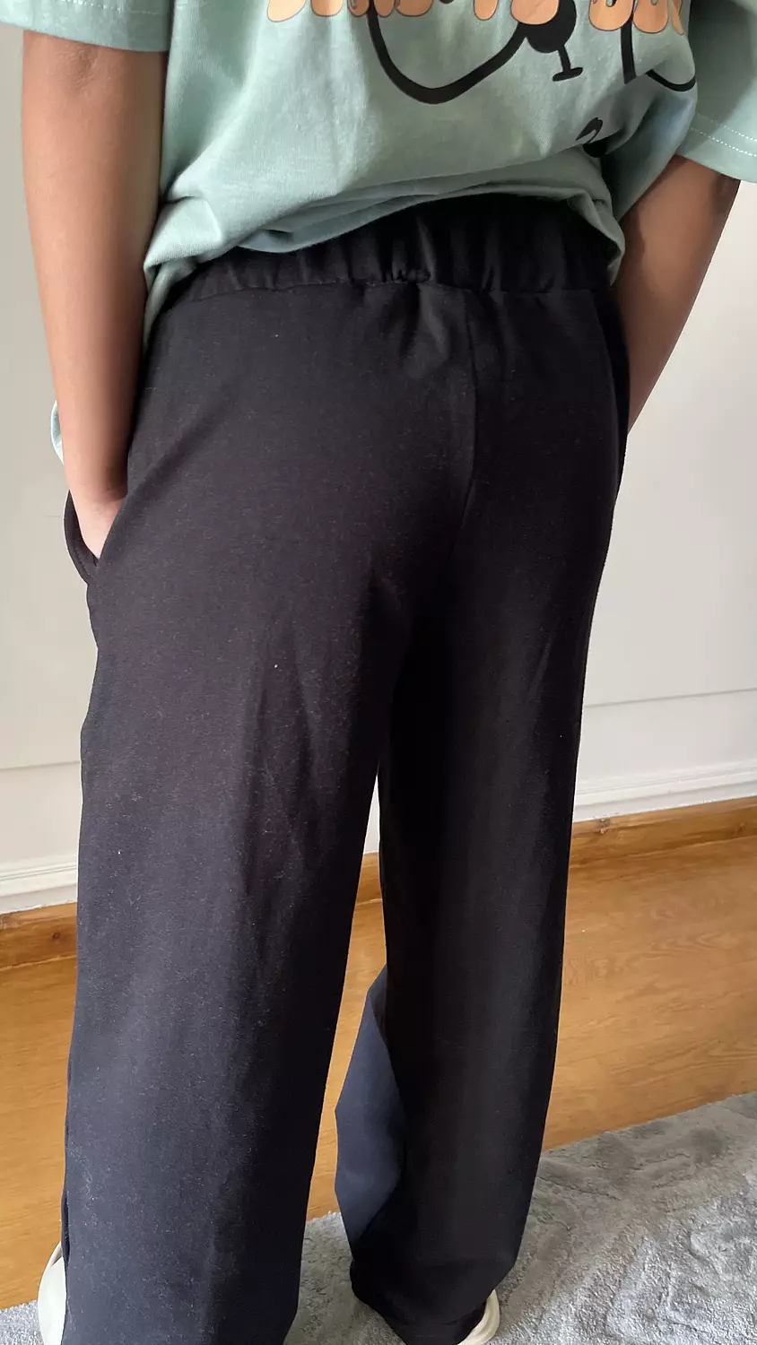 SOUTH CAN Black Wide Leg Sweat-pant for girls  hover image