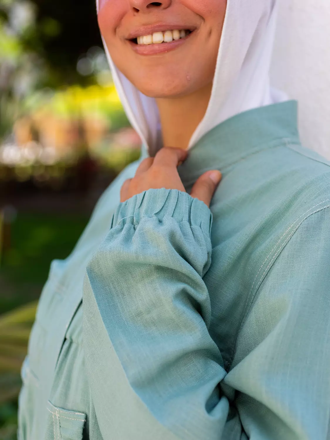 FLY HIGH LINEN Jacket in mint green  4