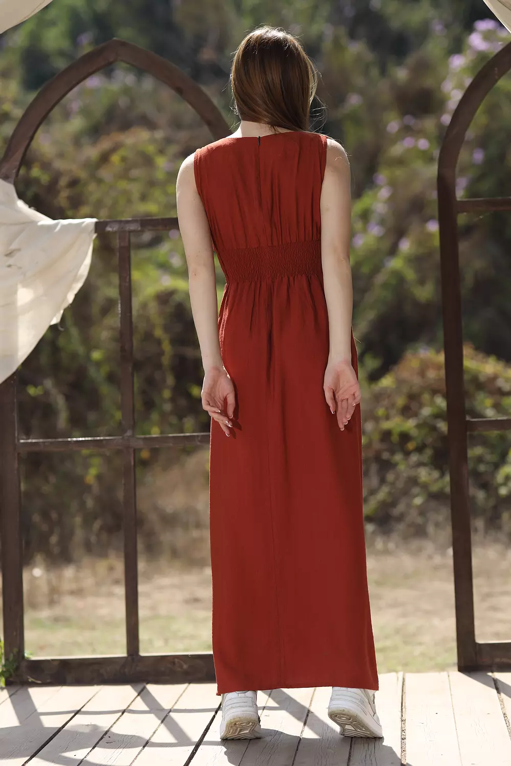  Midi Linen Dress - Dark Orange hover image