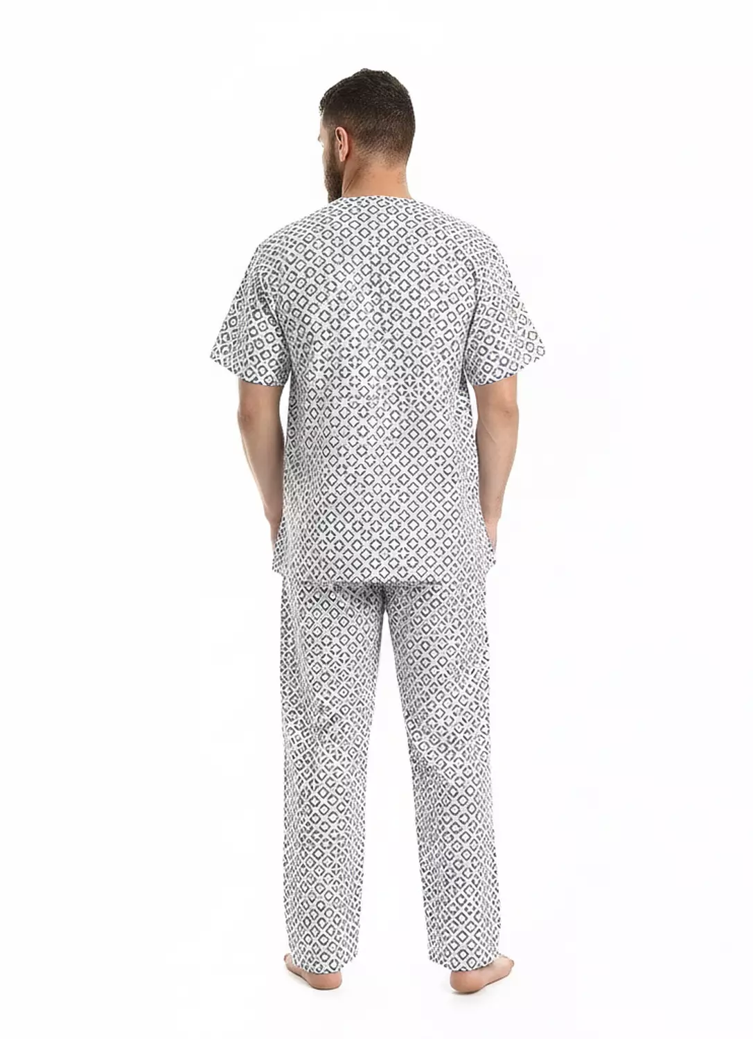 بيجاما رجالي مطبوعه كلاسيك - 2286 - ابيض (1) 3