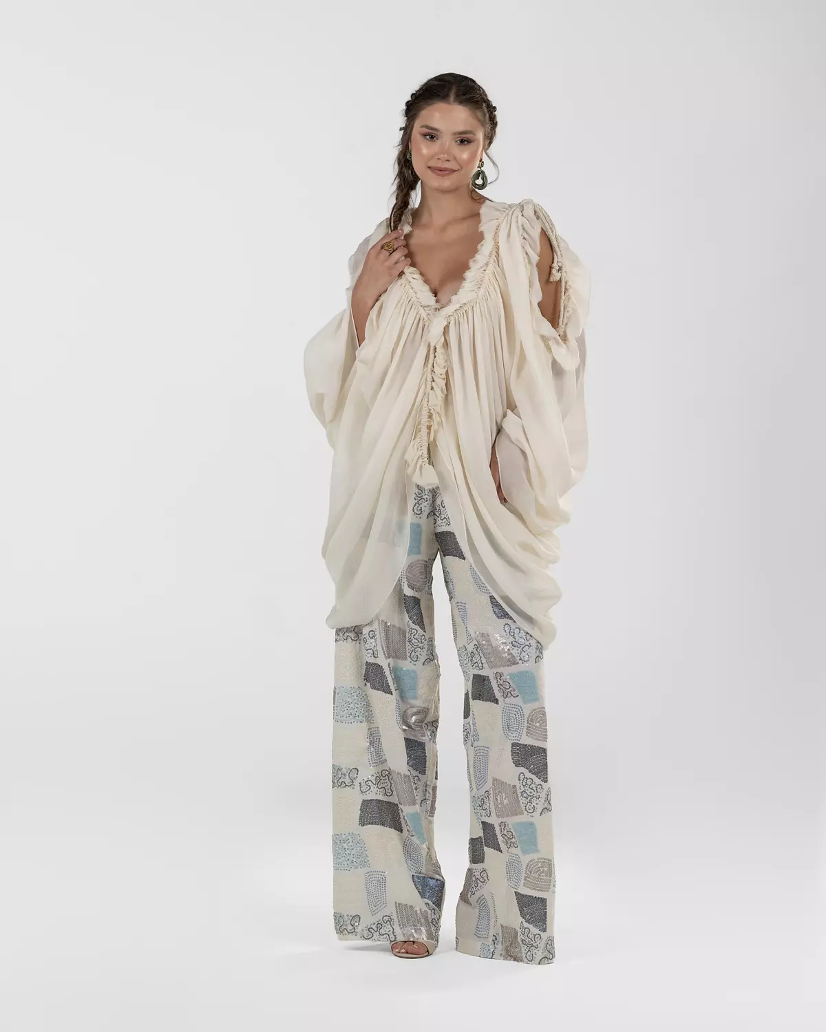 Delicate Off-White Oversized Blouse hover image