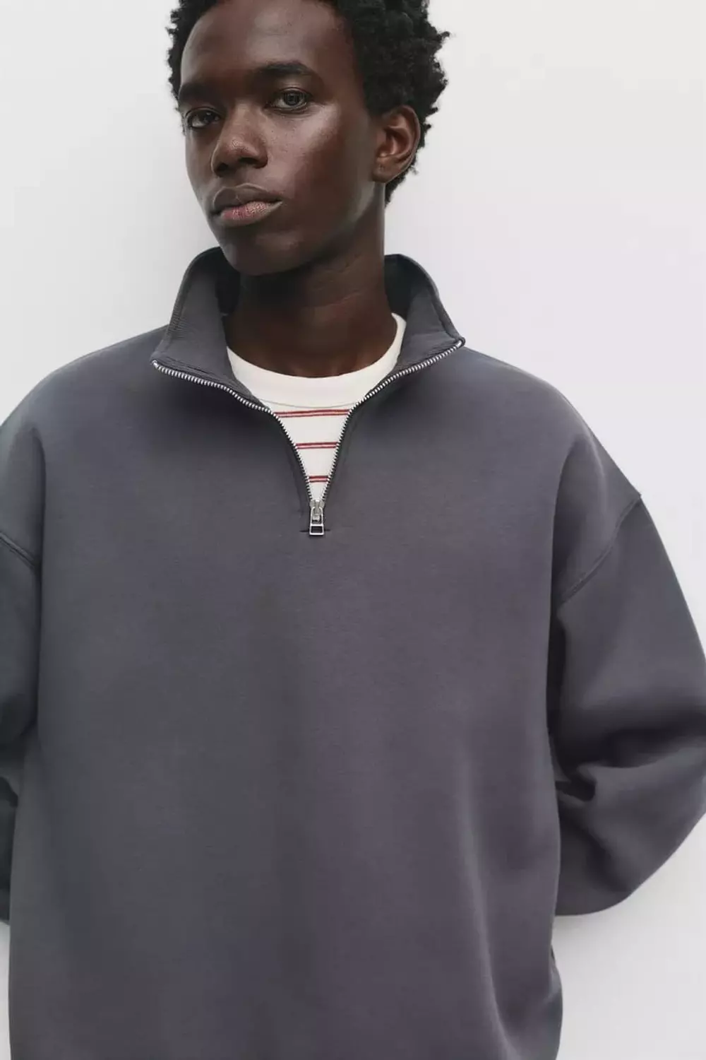 Pull&bear Basic Quarter Zip Sweatshirt  10