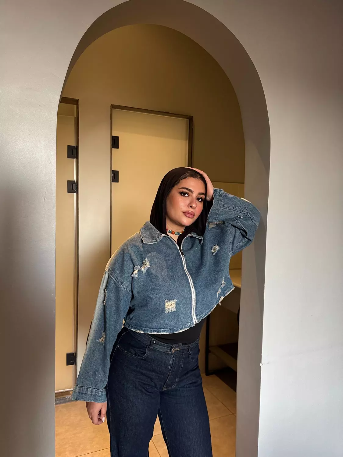 Cutting denim jacket 4