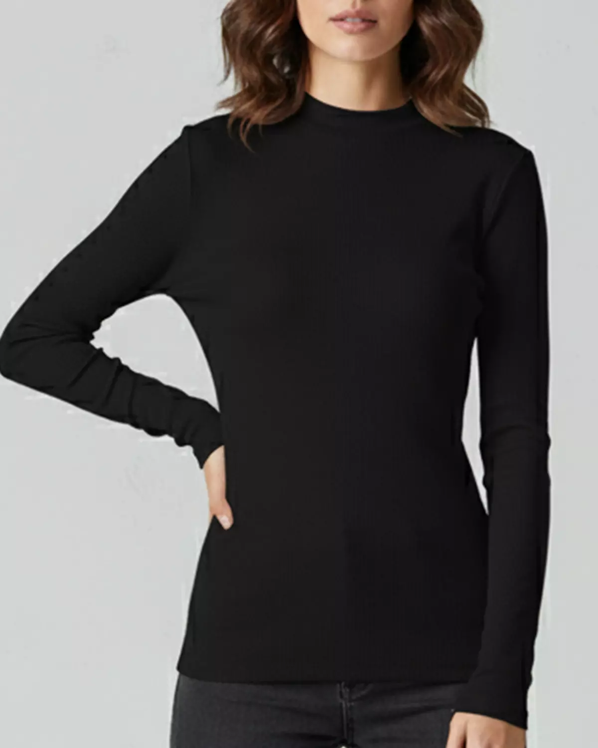 Black Basic Top long sleeve  hover image