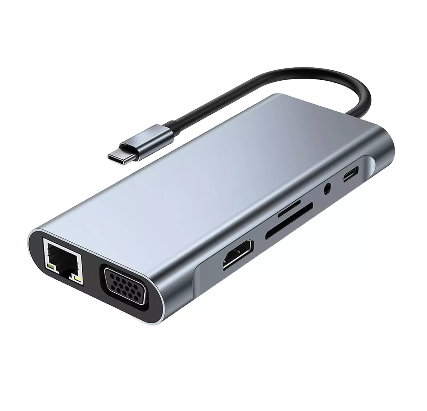 Zero 10-in-1 Type-C Adapter with USB, LAN, HDTV, VGA, and Audio Port - 4K Resolution image