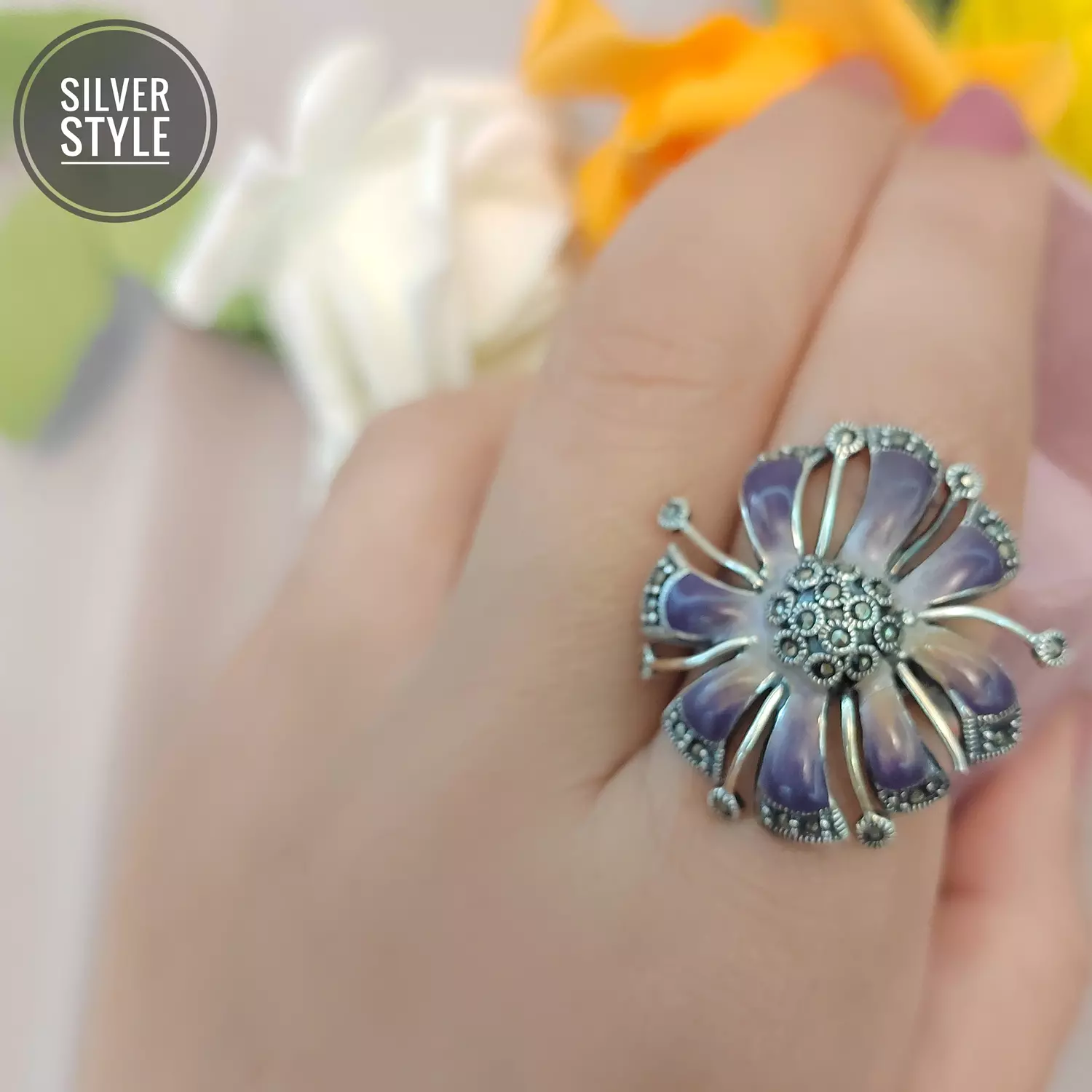 Purple flower Ring 1