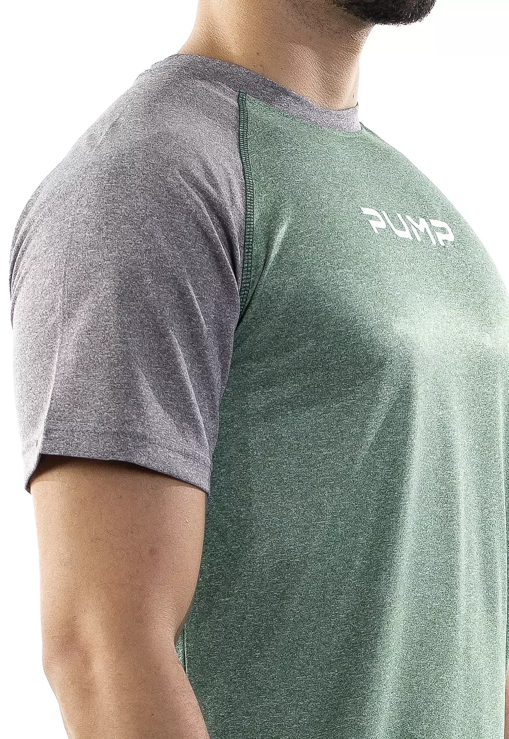 GREEN X GRAY CONTRAST TEE 2
