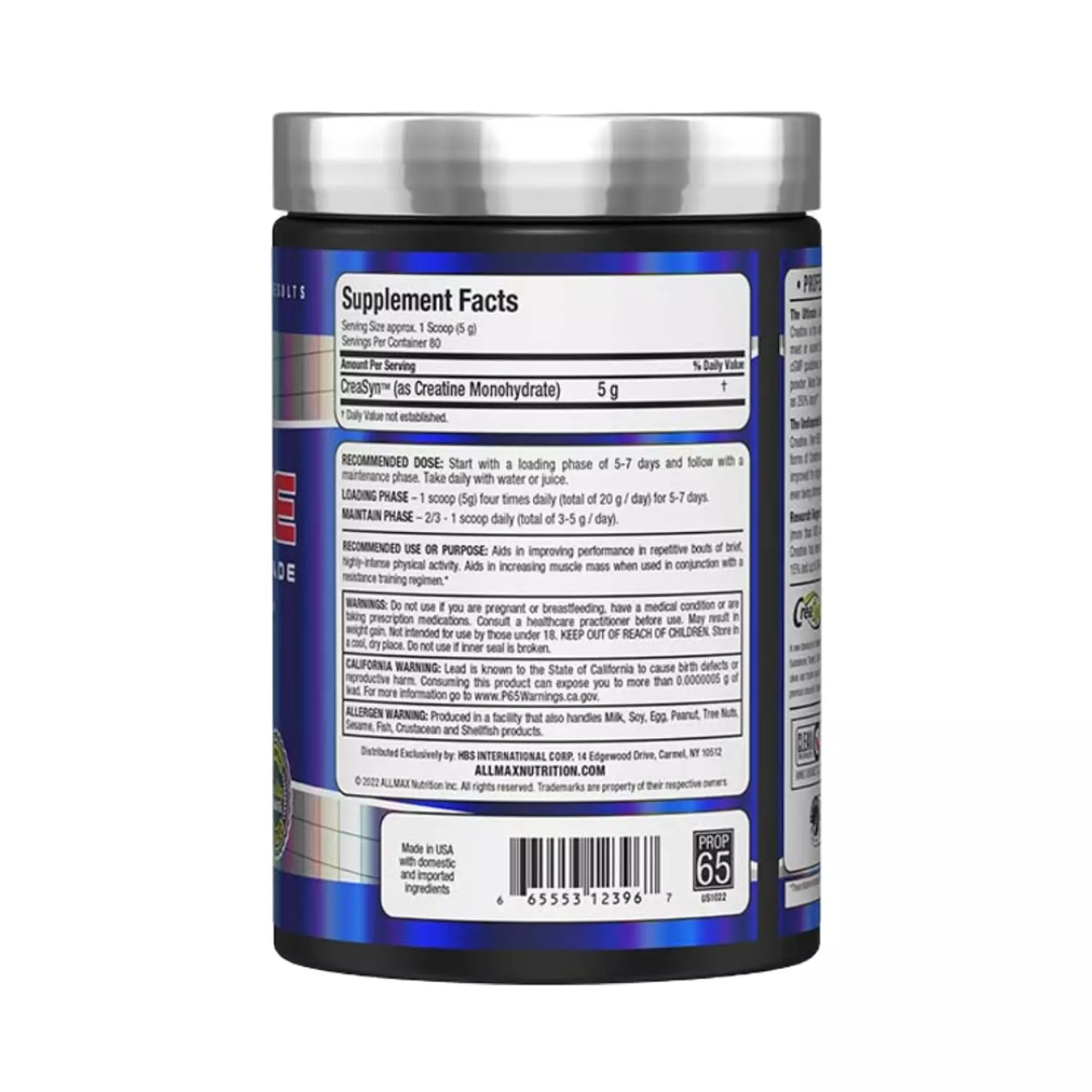 AllMax Creatine Monohydrate – 400g (80 Servings) | Strength, Power & Muscle Recovery hover image