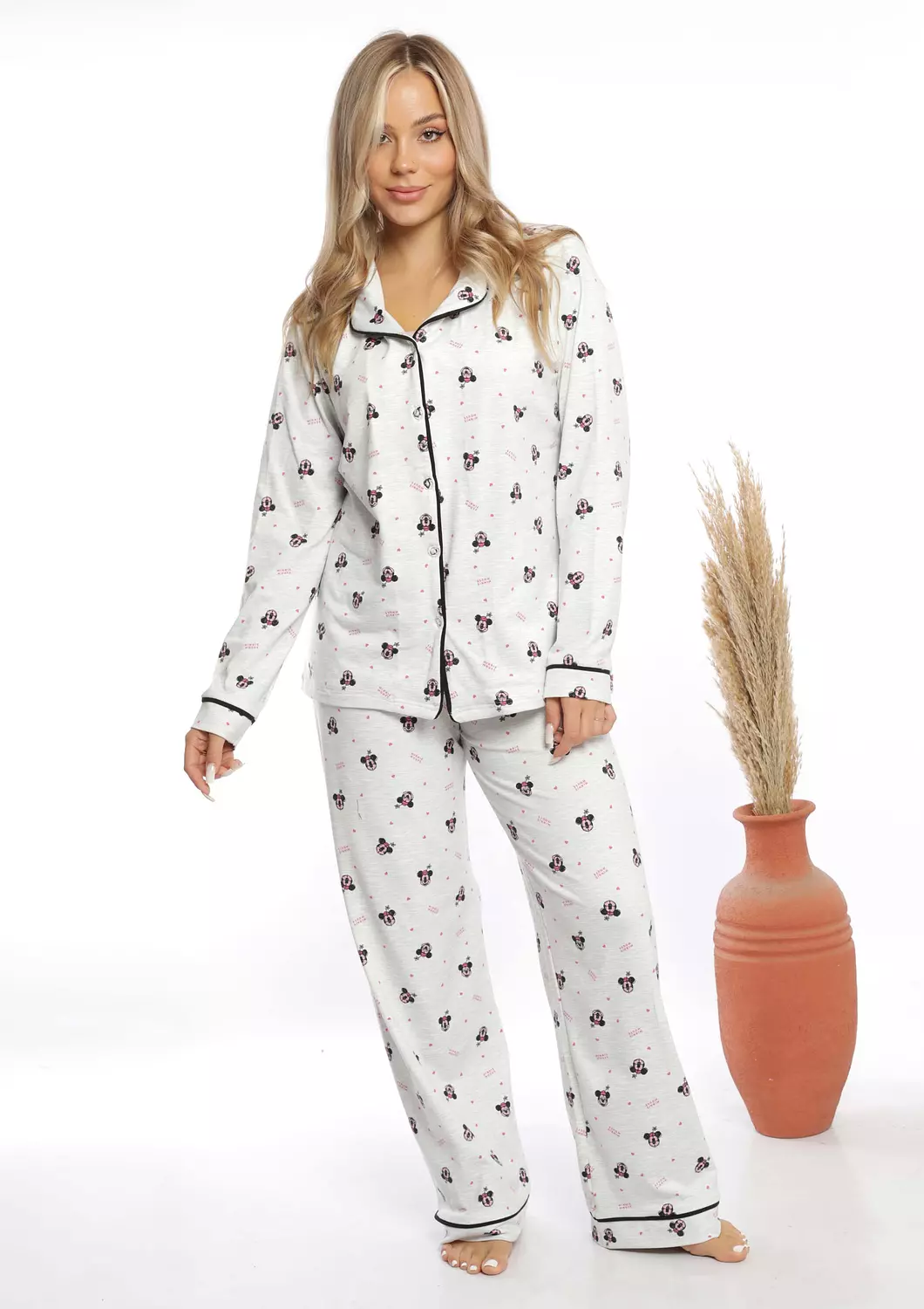 C330 MICKEY MOUSE LONG SLEEVES BUTTONED PAJAMA SET image