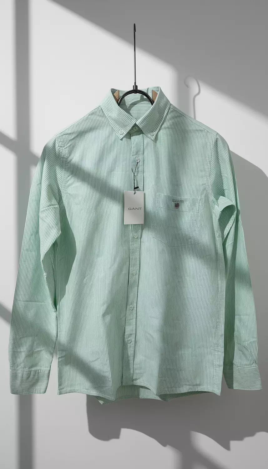 REG OXFORD BANKER STRIPE SHIRT-BRIGHT GREEN image