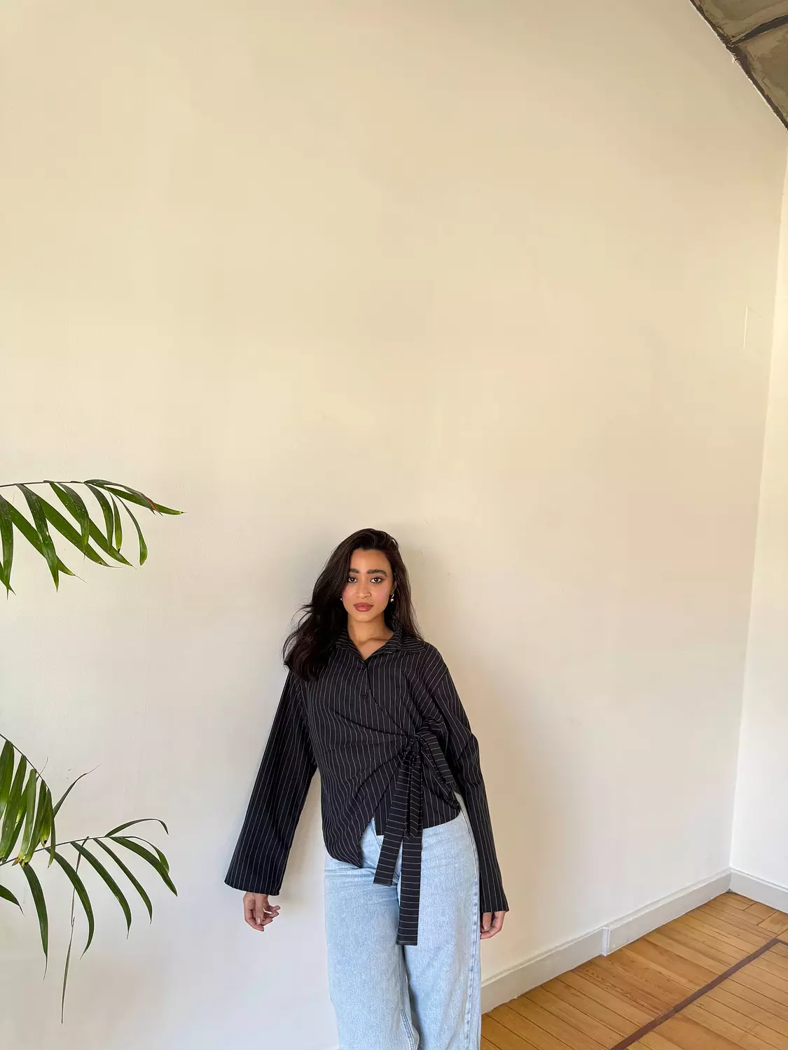 Pinstripe Wrapped Shirt 15