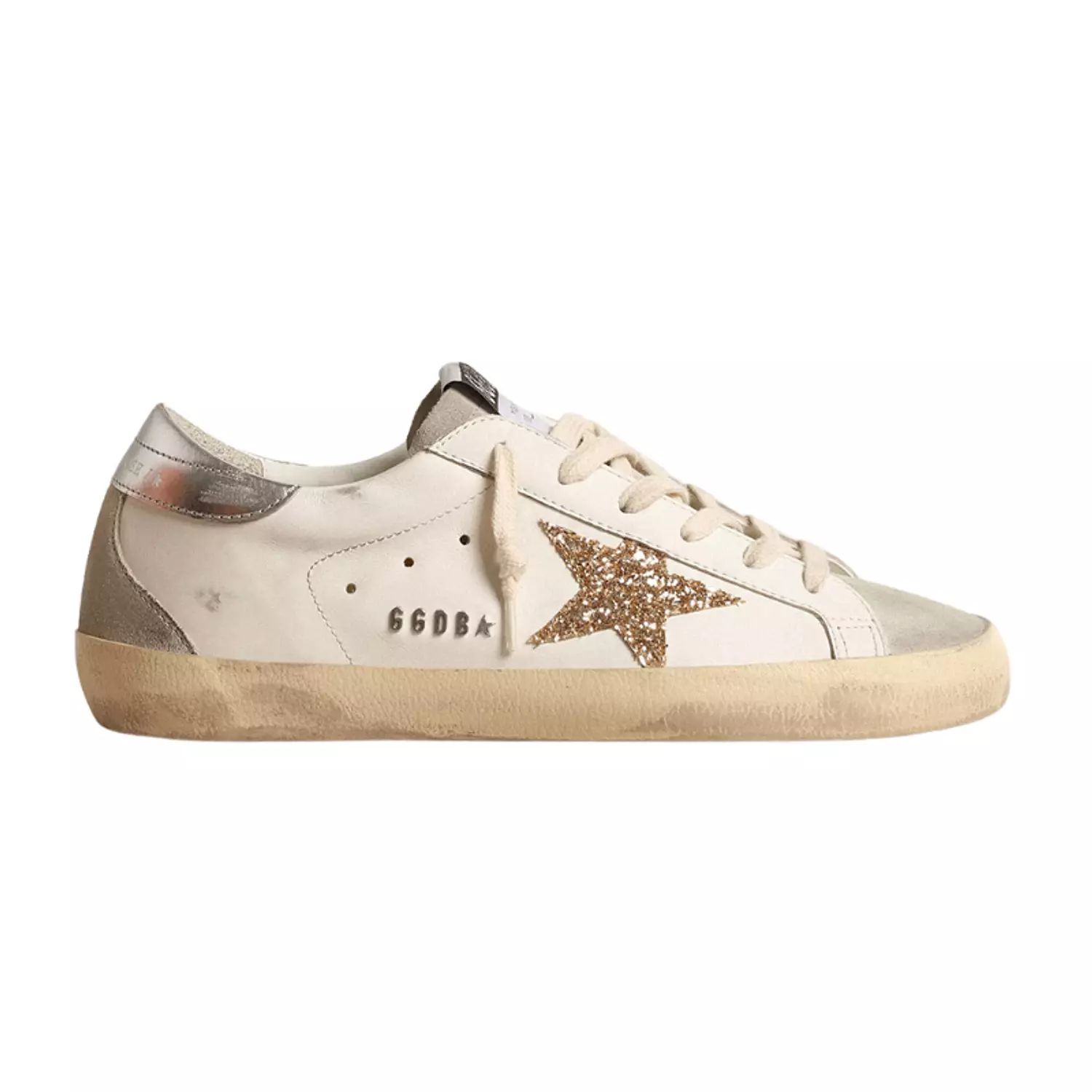 Golden Goose Super-Star – White Ice Gray Gold Glitter image
