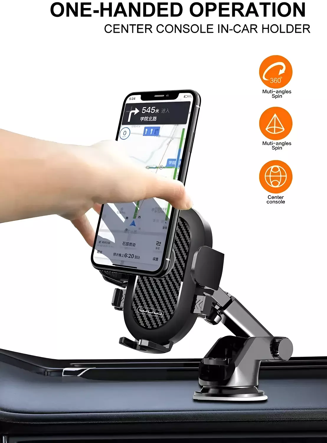 Car Phone Holder - Secure Mounting and 360-Degree Rotation - Easy Installation - WUW Z32 3
