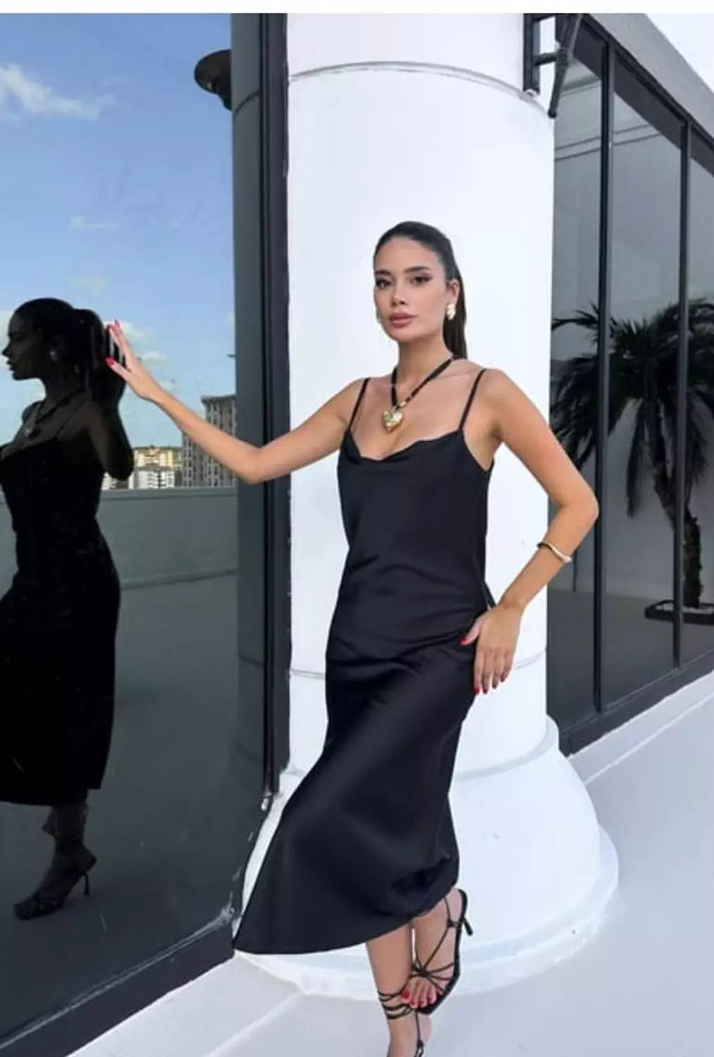 Satin Starp Dress hover image