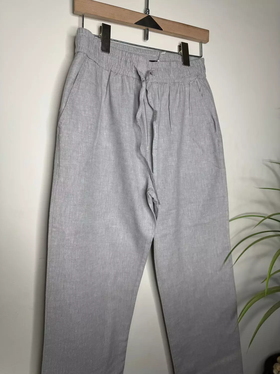 Gray linen pants image
