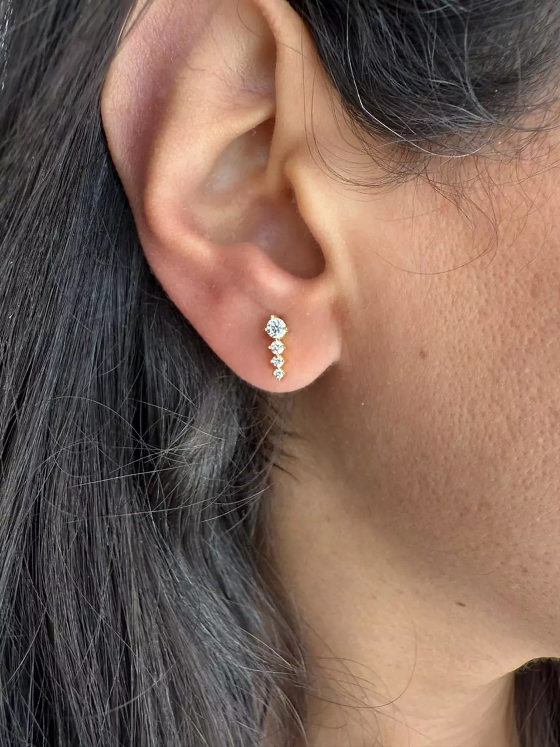 Multiple stones silver earrings gold plated image