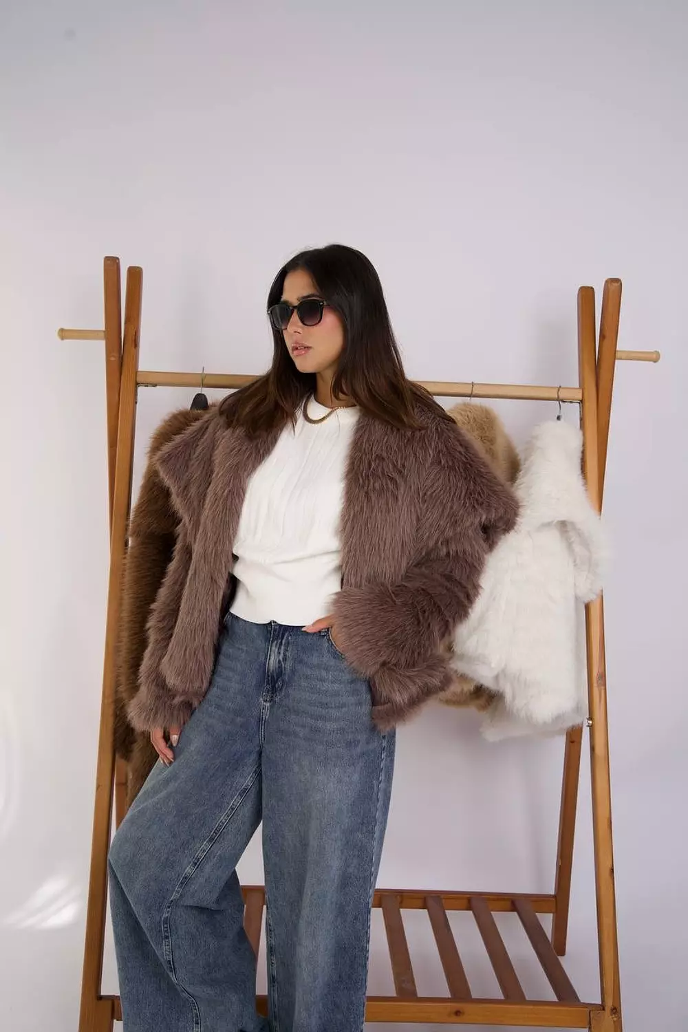 Imported fur jacket with elegant collar  14