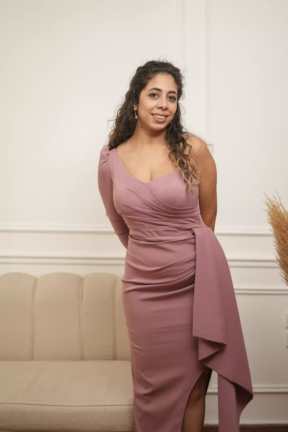 KASHMER ONE SHOULDER DRESS 4