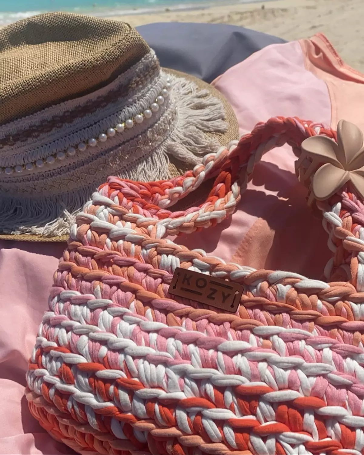 Peach Summer Mini Tote Bag image