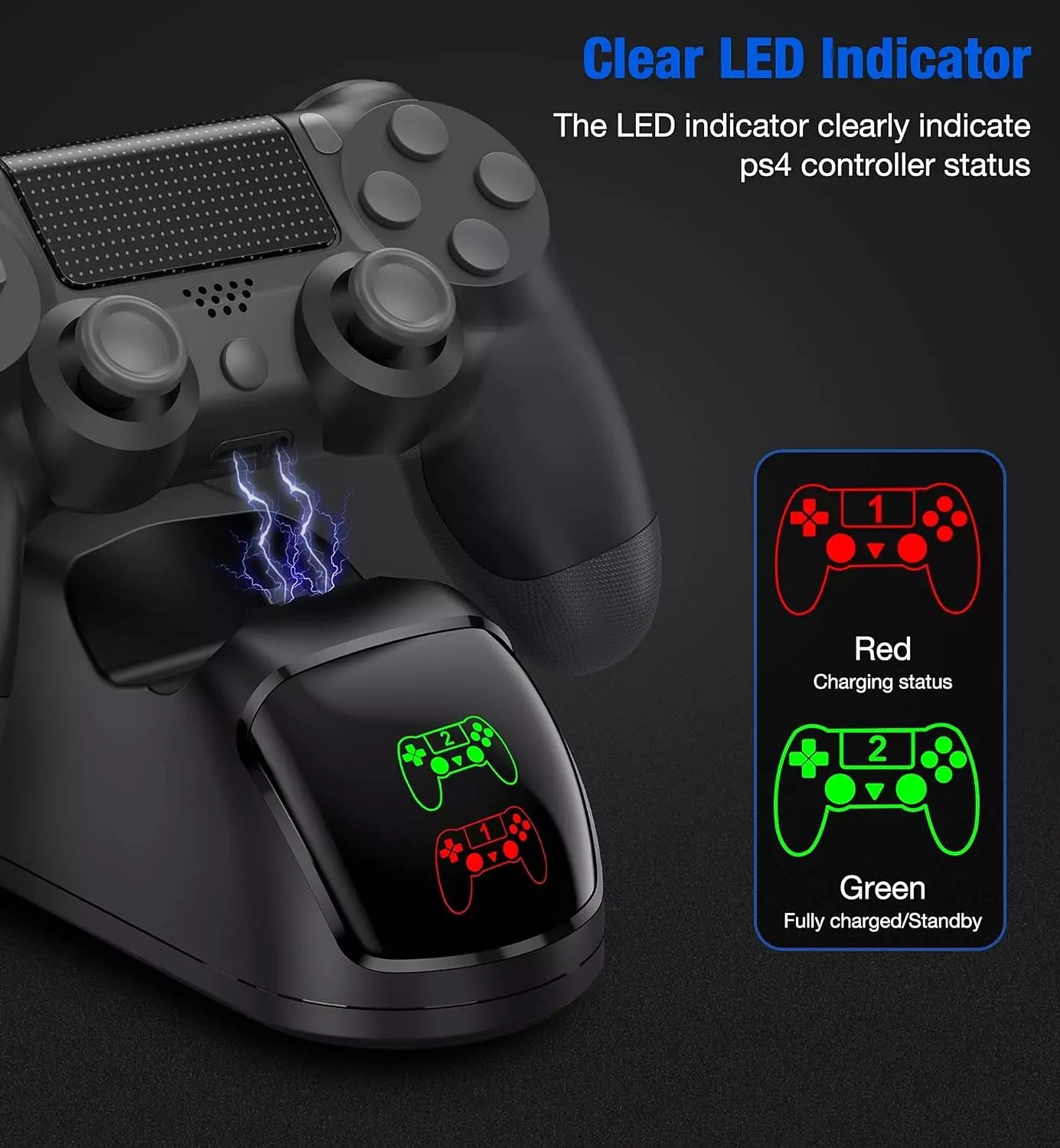Multi-Functional Dual Charging dock and Cooling Station for PS4 Slim/Pro  5