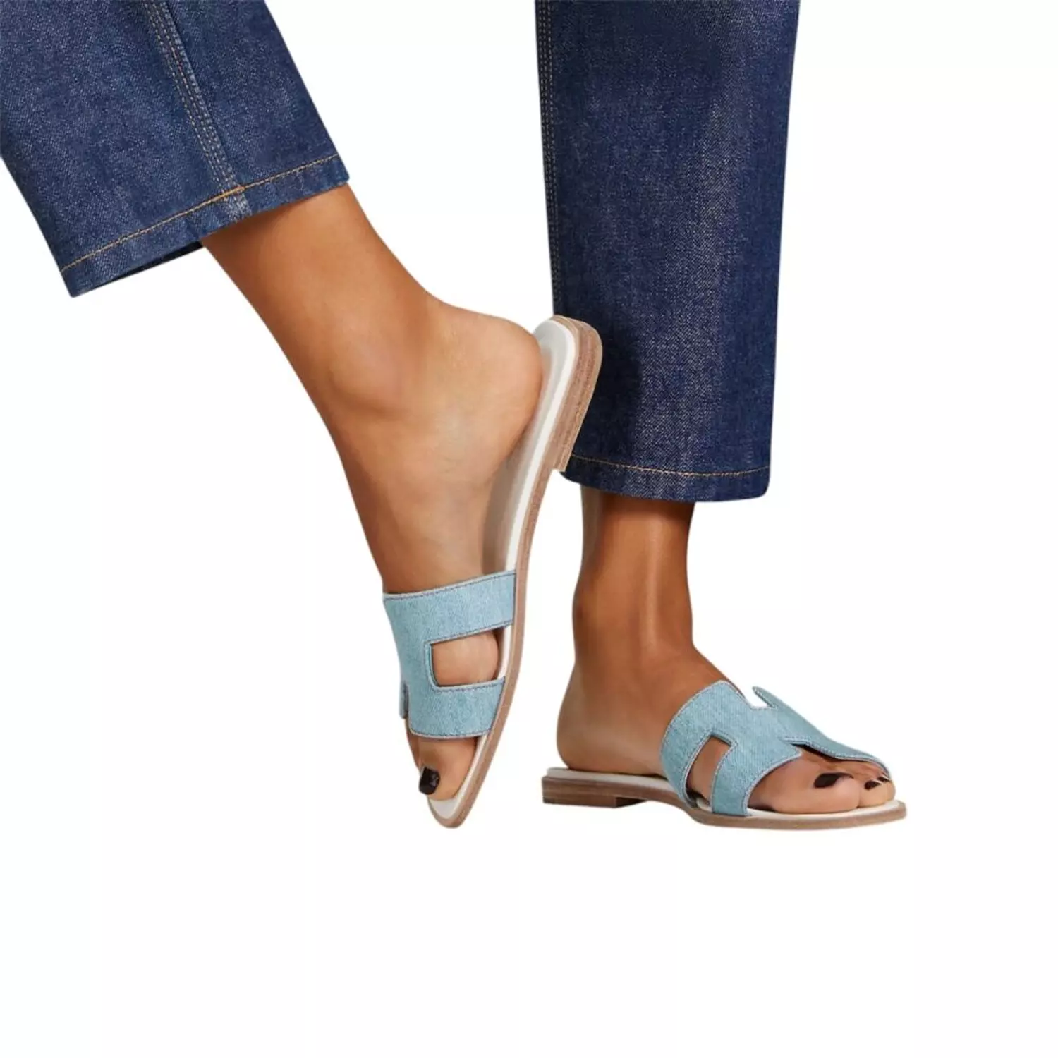 Hermes Oran sandal Bleu Clair 3
